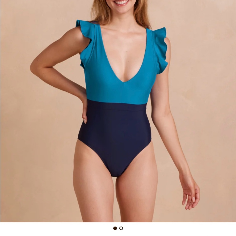 Summersalt Blue One Piece Swimsuit with Ruffle Details
